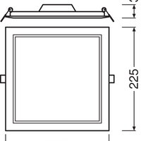 Ledvance Downlight LED Slim Cuadrado 210 Empotrado 18W 6500K 1530 lúmenes IP20 Luz de Techo Interior Blanca