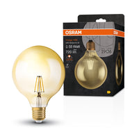 Ledvance Vintage 1906 Globo LED 6.5W E27 2400K Bombilla de Vidrio Dorado 720 lúmenes 220-240V IP20 124mm