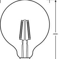 Ledvance Vintage 1906 Globo LED E27 Regulable 6.5W 2400K Dorado 725 lúmenes IP20 Acabado en Vidrio