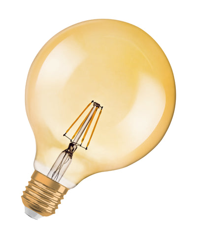 Ledvance Vintage 1906 Globo LED E27 Regulable 6.5W 2400K Dorado 725 lúmenes IP20 Acabado en Vidrio