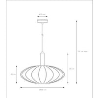 Lámpara colgante LED Lucide CORINA Ø50cm, E27, regulable, 40W, 230V, altura ajustable, diseño moderno color crema