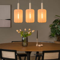 Lucide CORINA lámpara de mesa LED, 3xE27, regulable, pantalla de tela ajustable, 185cm iluminación interior color crema