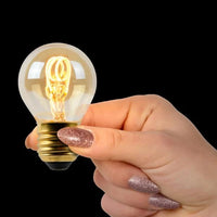 Bombilla de filamento LED Lucide G45, E27 regulable, 3W 2200K Ámbar Ø4.5cm