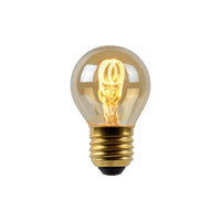 Bombilla de filamento LED Lucide G45, E27 regulable, 3W 2200K Ámbar Ø4.5cm