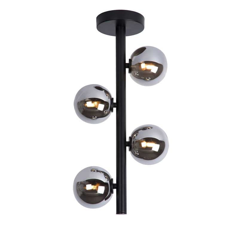 Lucide TYCHO LED ceiling light 4xG9 sockets 220-240V Ø25cm Sand Brass & Black Vintage Design