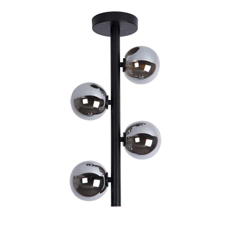 Lucide TYCHO LED ceiling light 4xG9 sockets 220-240V Ø25cm Sand Brass & Black Vintage Design