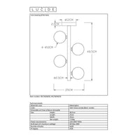 Lucide TYCHO LED ceiling light 4xG9 sockets 220-240V Ø25cm Sand Brass & Black Vintage Design
