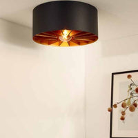 Lucide ZIDANE LED ceiling light Black Ø40cm 1xE27 IP20 modern metal fixture