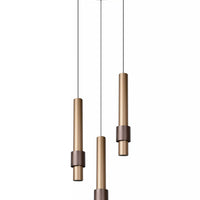Lámpara colgante LED Lucide margary 3x4W 2700K café 28cm regulable