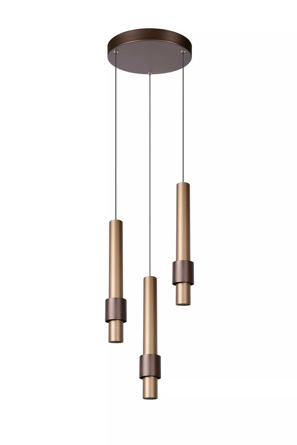Lámpara colgante LED Lucide margary 3x4W 2700K café 28cm regulable