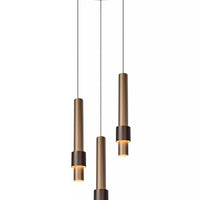 Lámpara colgante LED Lucide margary 3x4W 2700K café 28cm regulable