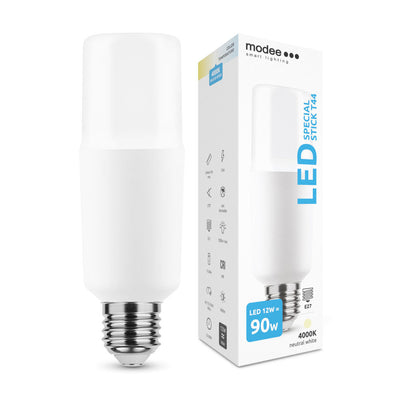 Lámpara Modee LED Stick T44 E27 12W reemplaza 90W 4000K 960 lúmenes haz 200° IP20 CRI80