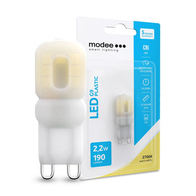 Lámpara LED Modee G9 2W 170 lúmenes 3000K luz blanca cálida
