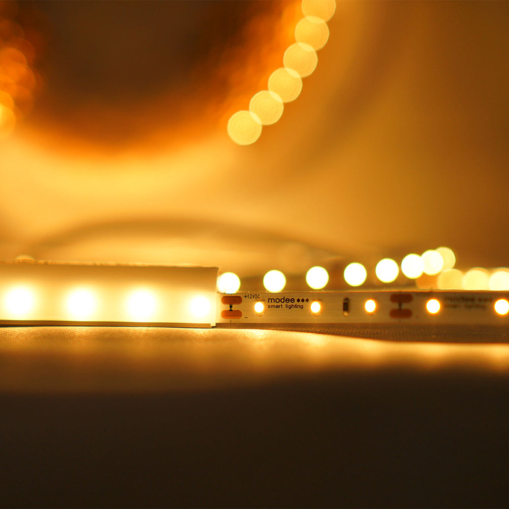 Modee tira LED silicona 12V 4.8W/m 60LED/m 2700K 540 lúmenes/m CRI 90 IP65 8mm rollo 5m