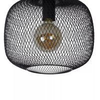 Lucide plafonniere MESH 30cm con casquillo E27 negro - Ø30cm lámpara de techo moderna con aluminio duradero, IP20, certificado CE