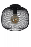 Lucide plafonniere MESH 30cm con casquillo E27 negro - Ø30cm lámpara de techo moderna con aluminio duradero, IP20, certificado CE