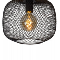 Lucide plafonniere MESH 30cm con casquillo E27 negro - Ø30cm lámpara de techo moderna con aluminio duradero, IP20, certificado CE