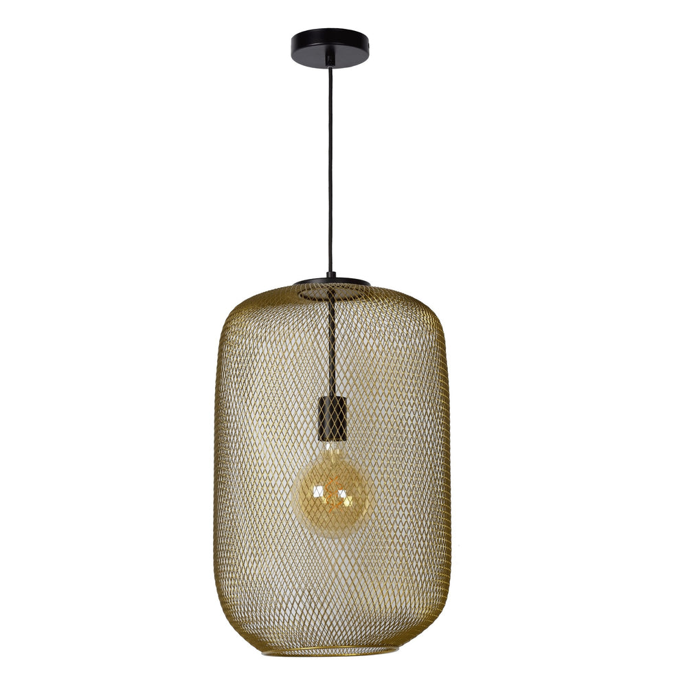 Lámpara colgante LED Lucide MESH Ø35cm con casquillo E27, dorado/bronce mate, accesorio de techo moderno
