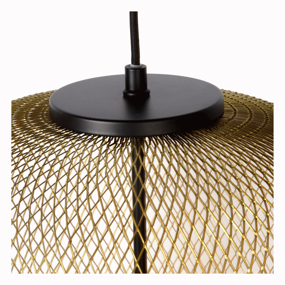 Lámpara colgante LED Lucide MESH Ø35cm con casquillo E27, dorado/bronce mate, accesorio de techo moderno