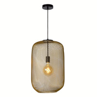 Lámpara colgante LED Lucide MESH Ø35cm con casquillo E27, dorado/bronce mate, accesorio de techo moderno