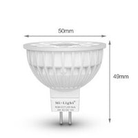 Miboxer Foco LED MR16 4W RGB+CCT, RF 2.4 GHz, lámpara regulable de sustitución para tu sistema de iluminación inteligente