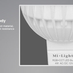 Miboxer Foco LED MR16 4W RGB+CCT, RF 2.4 GHz, lámpara regulable de sustitución para tu sistema de iluminación inteligente