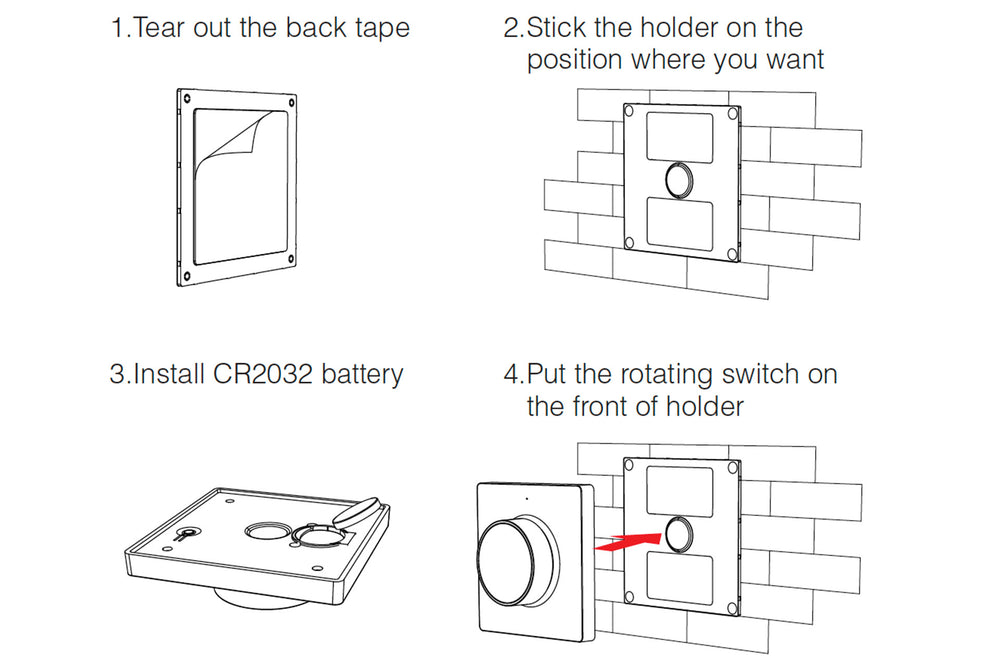 Regulador de pared LED inalámbrico Tsong CCT Negro, IP20, 220-240V, certificado CE RoHS
