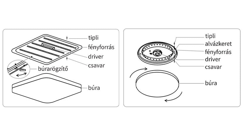Lámpara LED de techo Modee 96W 3CCT regulable 9120 lúmenes Ø510mm aluminio-plástico IP20 vidrio esmerilado