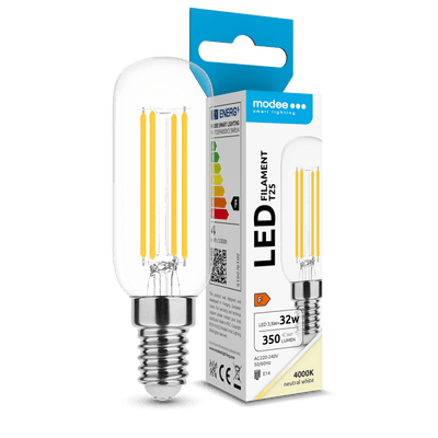 Modee Tubo LED Filamento T25 3.5W E14 4000K 350 lúmenes 360° Bombilla de vidrio IP20 >80CRI