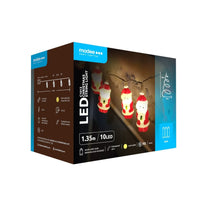 Modee guirnalda de luces LED de Navidad 10 LEDs 2700K blanco cálido a pilas plástico IP20 1.35m cable transparente