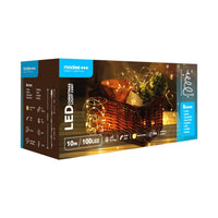 Modee Guirnalda de Luces LED de Navidad 100 LEDs 10m Cable de Cobre Blanco Cálido 2550K IP44 con Adaptador