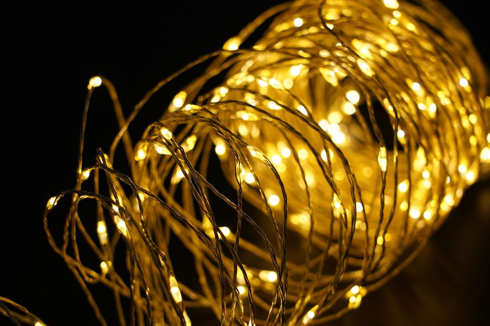 Modee LED Christmas String Light 100 LEDs 5m Copper Wire Warm White 3000K Battery Operated IP20 Indoor