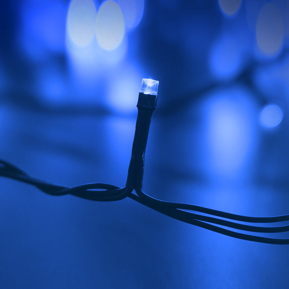 Modee Guirnalda de luces LED de Navidad 200LED 20m blanco frío 10000K IP44 con adaptador para decoraciones exteriores