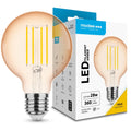 Modee LED Filamento Ámbar Globo G80 4W E27 1800K 360 lúmenes 320° Bombilla de Vidrio No Regulable