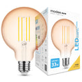 Modee LED Filamento Ámbar Globo G95 4W E27 1800K 360 lúmenes 320° bombilla de vidrio no regulable