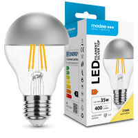 Bombilla de Filamento LED Modee A60 E27 4W 2700K 400 lúmenes 320° Vidrio con Tope Plateado No Regulable