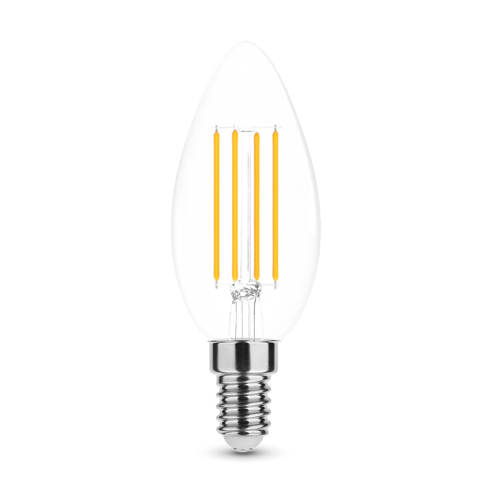 Modee Vela de Filamento LED C35 7W E14 2700K regulable bombilla de vidrio 360° 806 lúmenes CRI 80 IP20