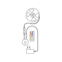Modee Tira LED Inteligente 12W 3M IP20 con Control Remoto, Sensor, RGB + 2700K 480 lúmenes para iluminación flexible