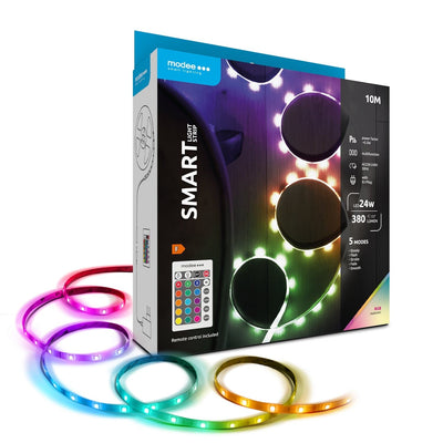 Modee Tira LED Inteligente 24W 220-240V IP20 RGB 380 lúmenes 10M con control remoto
