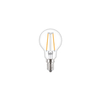 Bombilla Philips CorePro LEDLuster 2W P45 E14 transparente 2700K blanco cálido 250 lúmenes reemplaza 25W