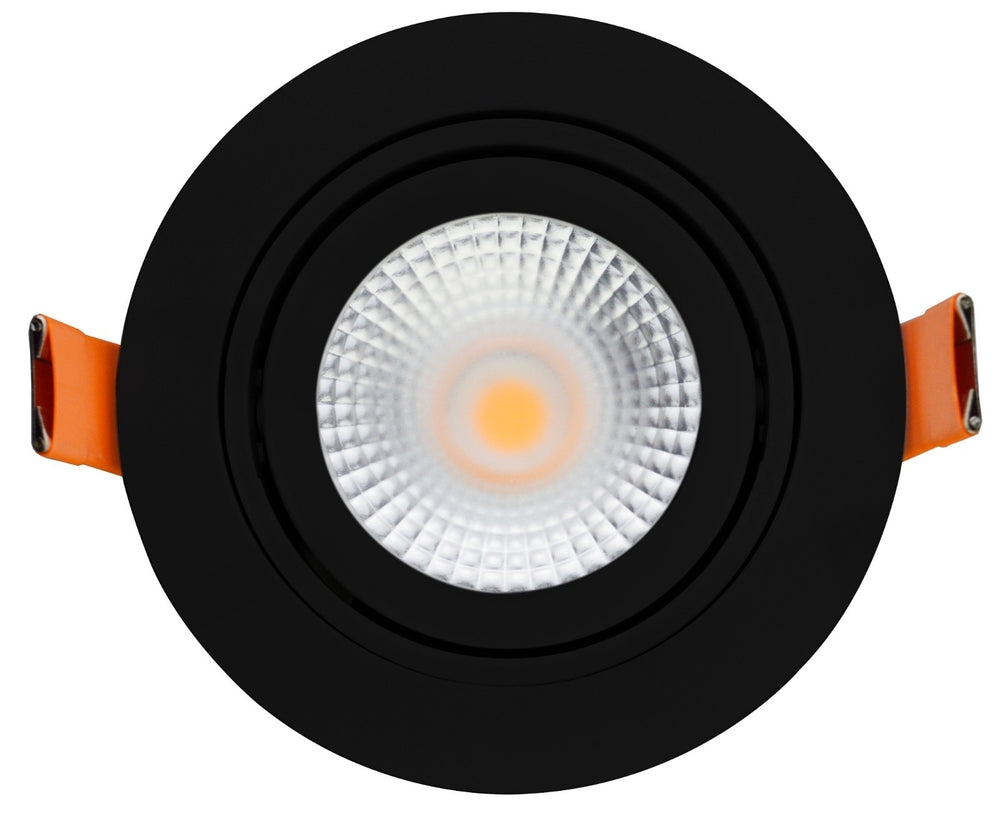 LCB Foco empotrado LED 95mm Negro IP65 5W 420 lúmenes Regulable Dim to Warm 2200K-3000K corte 80mm regulable 230V