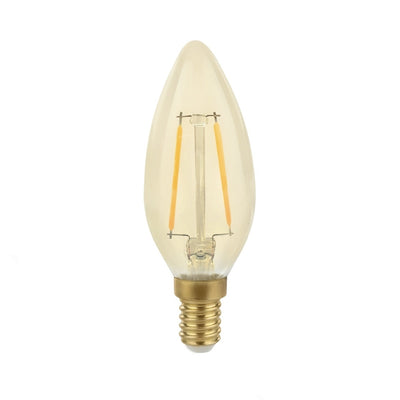 LCB LED filament lamp E14 C35 5W dimmable 2200K extra warm white replaces 40W, Philips chip, IP20
