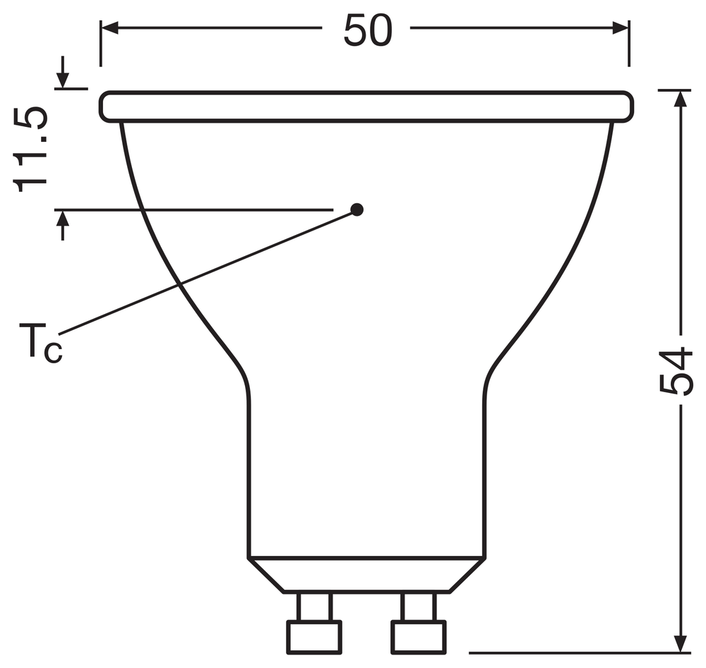Reflector Spot LED Performance GU10 PAR16 4.5W 350 lúmenes 2700K 36D regulable reemplaza 50W