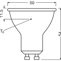 Reflector Spot LED Performance GU10 PAR16 4.5W 350 lúmenes 2700K 36D regulable reemplaza 50W