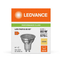Reflector Spot LED Performance GU10 PAR16 6.9W 575 lúmenes 60D 3000K Blanco Cálido reemplaza 80W