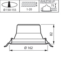 Philips CoreLine Downlight Gen 5 LED 9.8W 1200 lúmenes 4000K UGR19 220-240V D150mm IP20 Blanco