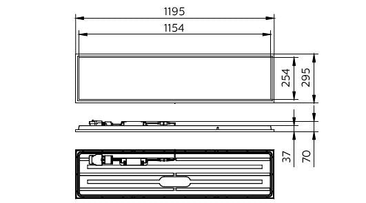 Philips CoreLine Panel LED 22-31W 3000K-4000K regulable DALI 1195x295mm Blanco IP20/IP44 UGR19 >80CRI