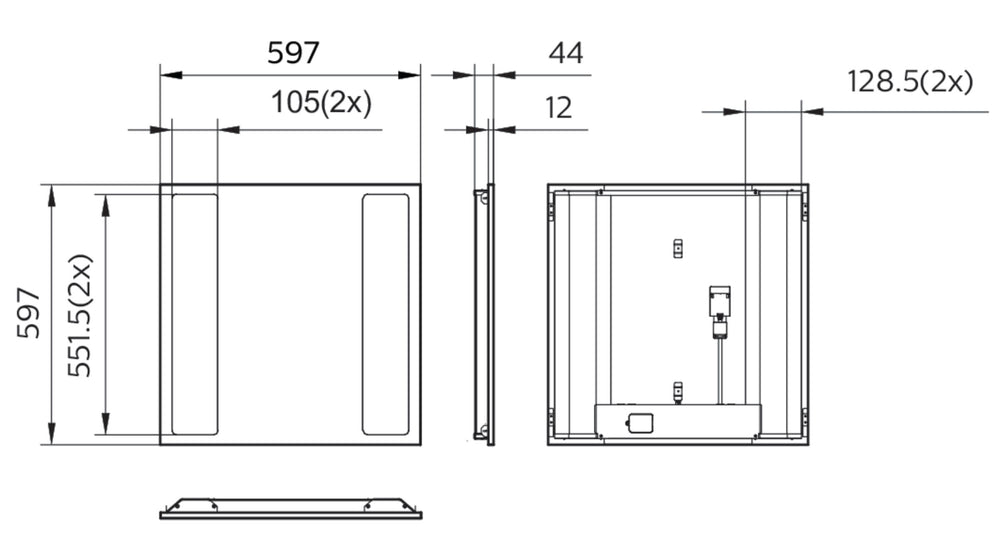Philips CoreLine RC136B Panel LED 22W-31W 3000K 2800-4000 lúmenes 597x597mm Blanco IP20/44 UGR25