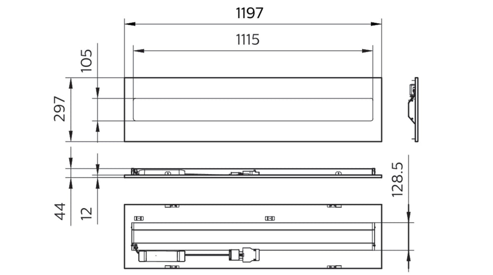 Panel LED empotrado Philips CoreLine RC136B, 22W-31W regulable DALI, 3100-4300 lúmenes, 4000K, 1197x297 Blanco