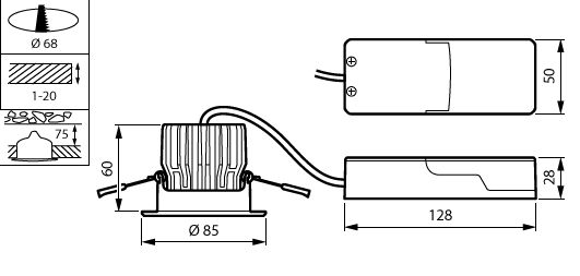 Philips CoreLine Foco Empotrado gen2 LED 12W 1300 lúmenes 3000K IP20/IP65 Regulable por Corte de Fase Aluminio